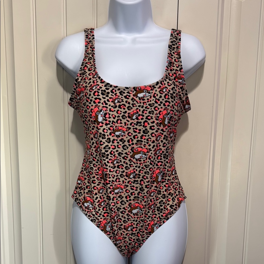 Euc Buc-ees leopard One Piece Swimsuit with Classic Tank Style XS